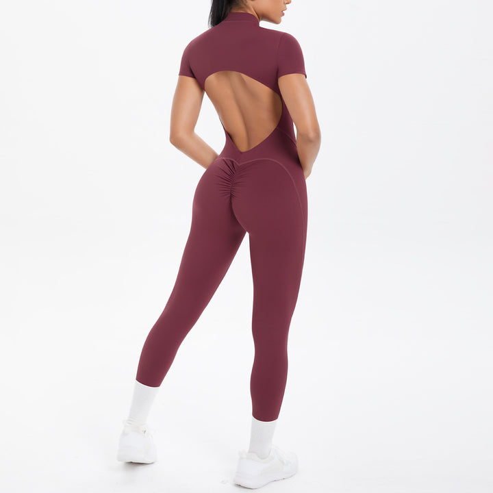 Luxury Bodycon Scrunch Jumpsuit For Yoga Dancers