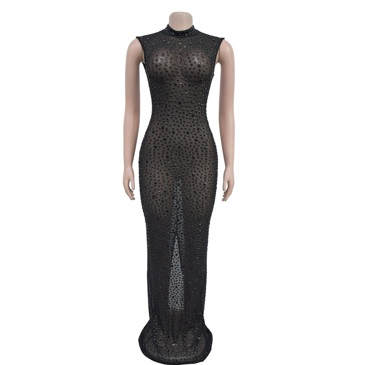 Luxury Rhinestone Maxi Evening Dress For Prom