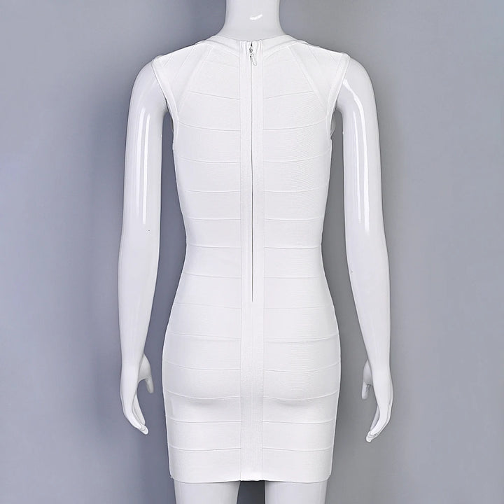 Luxury Signature Knit Plunge Dress For Elegant