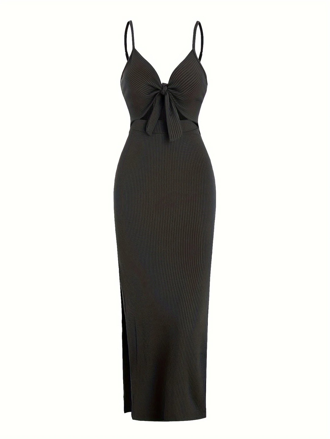Floral Knit V Neck Sleeveless Backless Long Dress