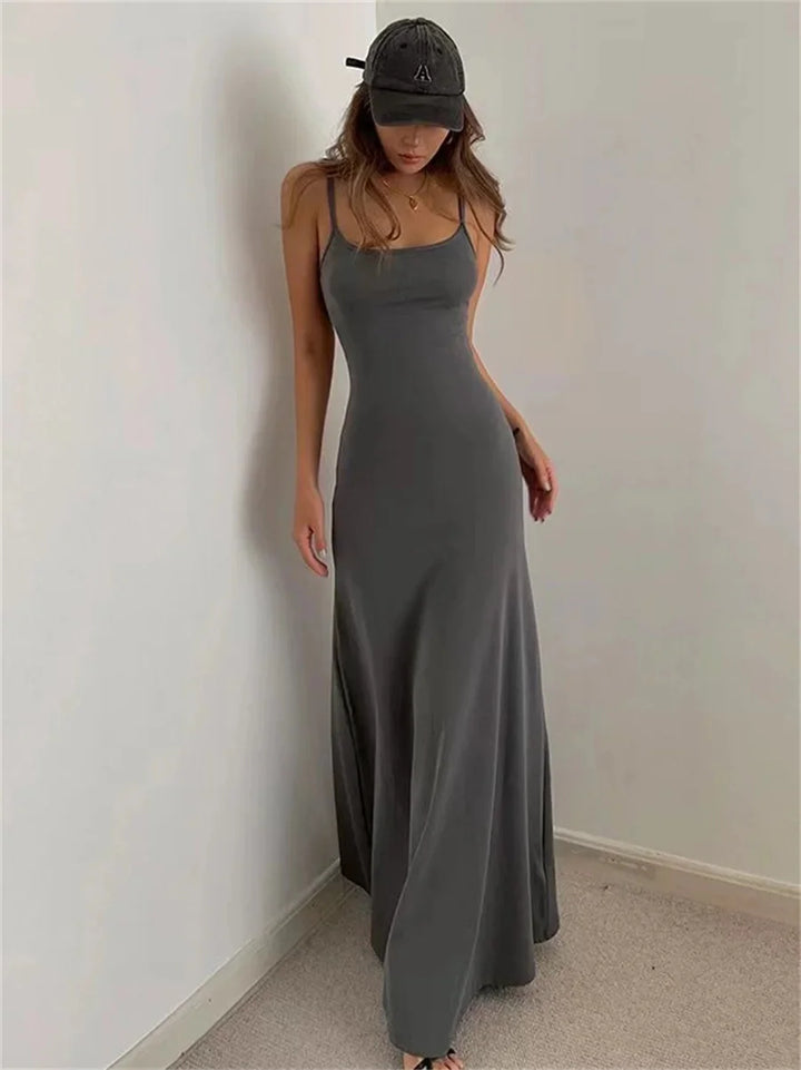 Women Spring Summer Bodycon Spaghetti Strap Dress