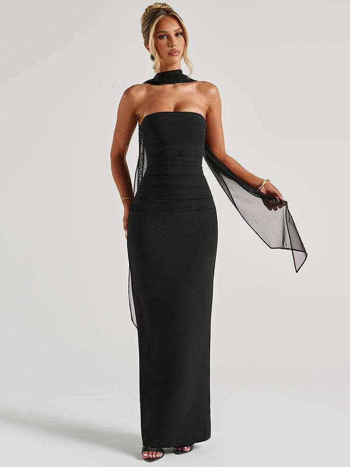 Mozision Strapless Maxi Dress Off Shoulder Club
