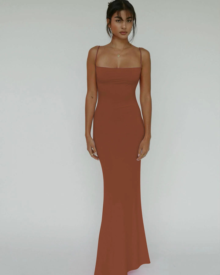 Y2K Solid Sleeveless Backless Bodycon Maxi Dress