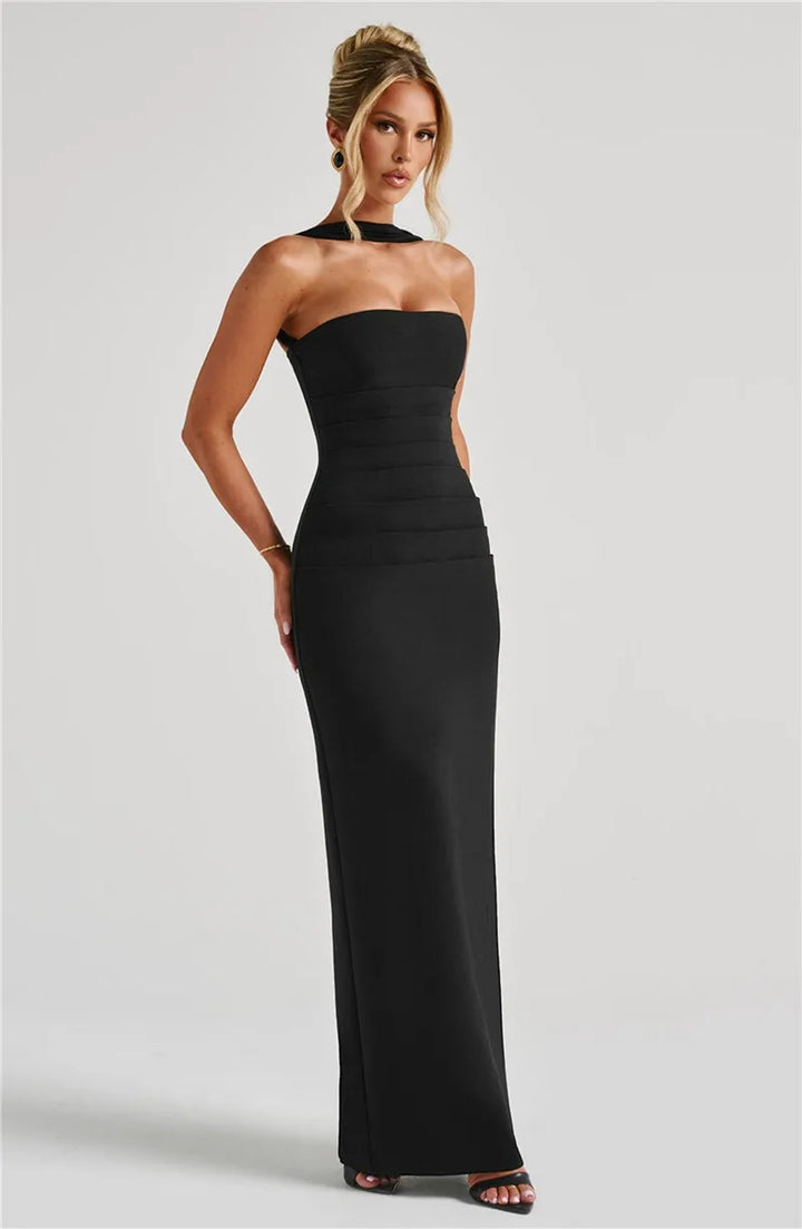 Mozision Premium Off Shoulder Backless Maxi