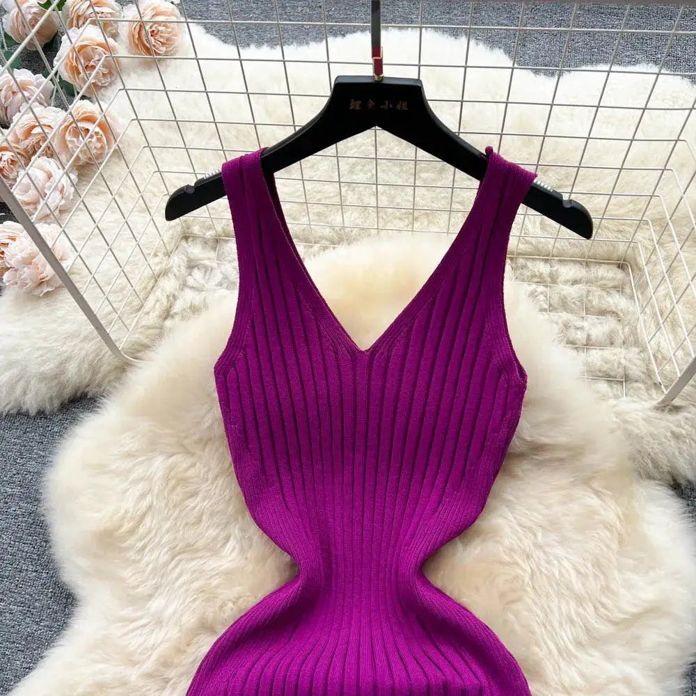 Sultry Knit Bodycon Dress for Seductive Streetwear Chic