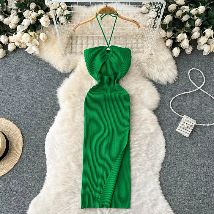 YuooMuoo Chic Knit Bodycon Dress Slim Knee Length