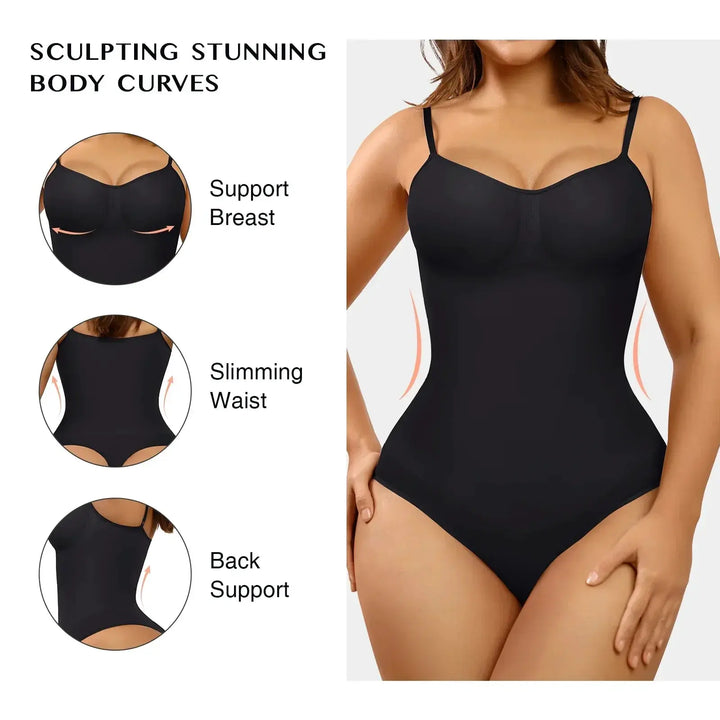 Seamless Thong Bodysuit for Women Slimming Shapewear