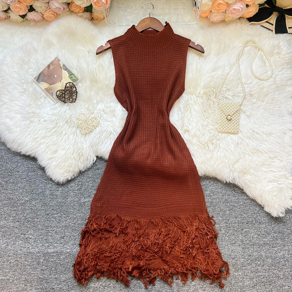 YuooMuoo Openwork Bodycon Sleeveless Party Dress