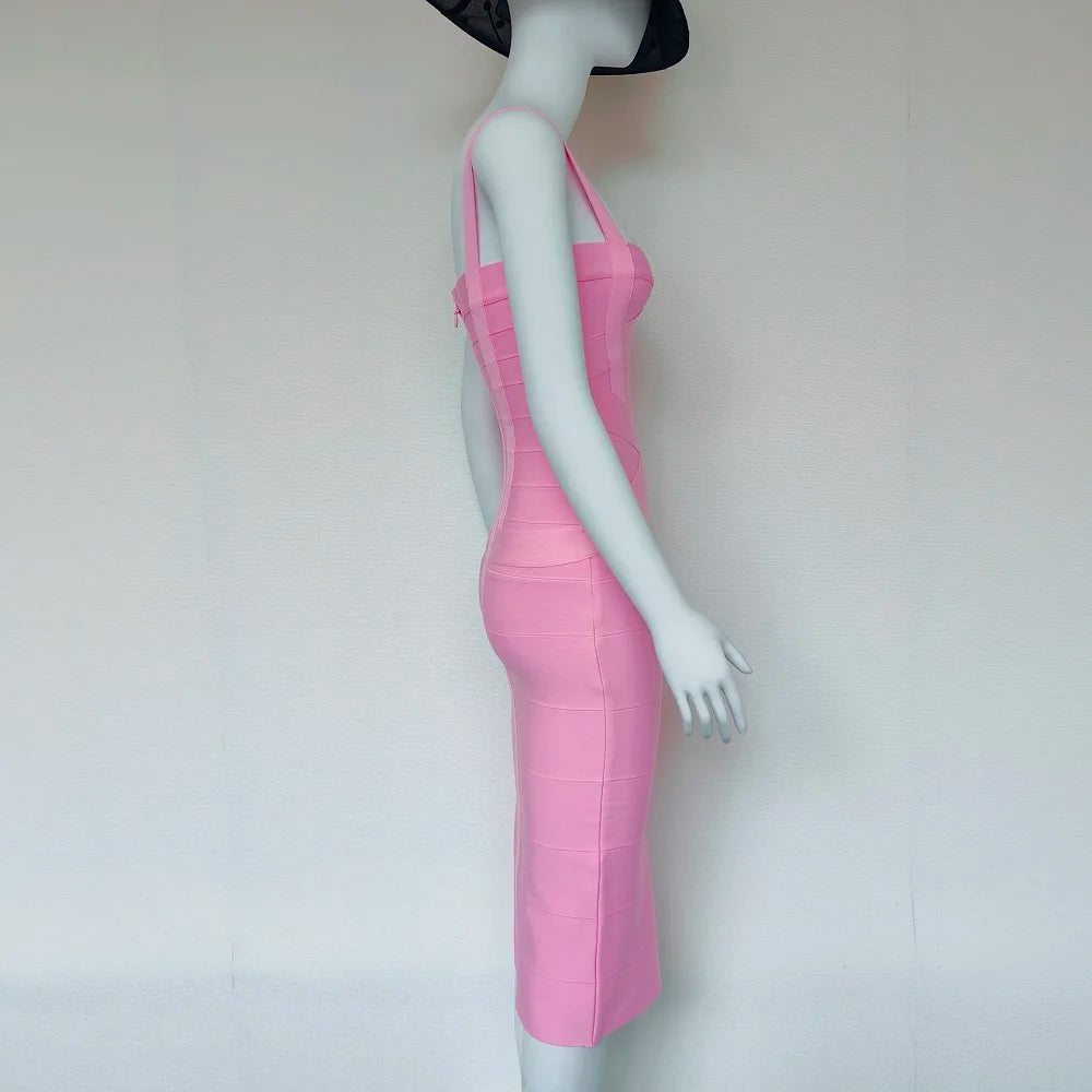 Beaukey Luxury Vintage Midi Bodycon Dress Limited