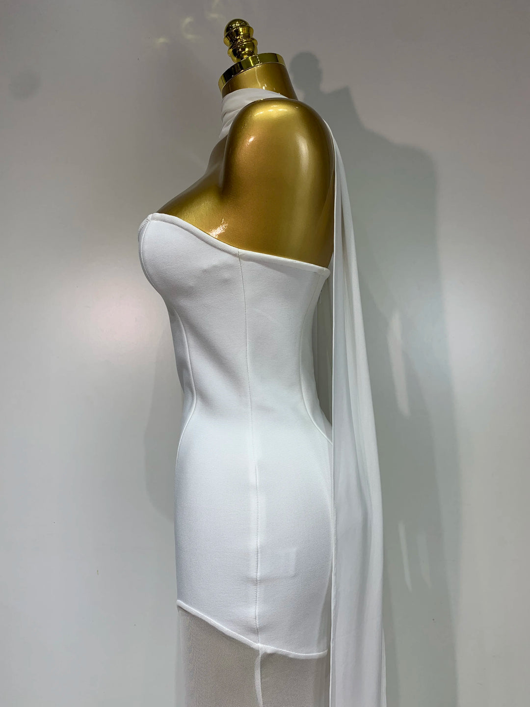 Black Strapless Bandage Gown Sculpting Silhouette