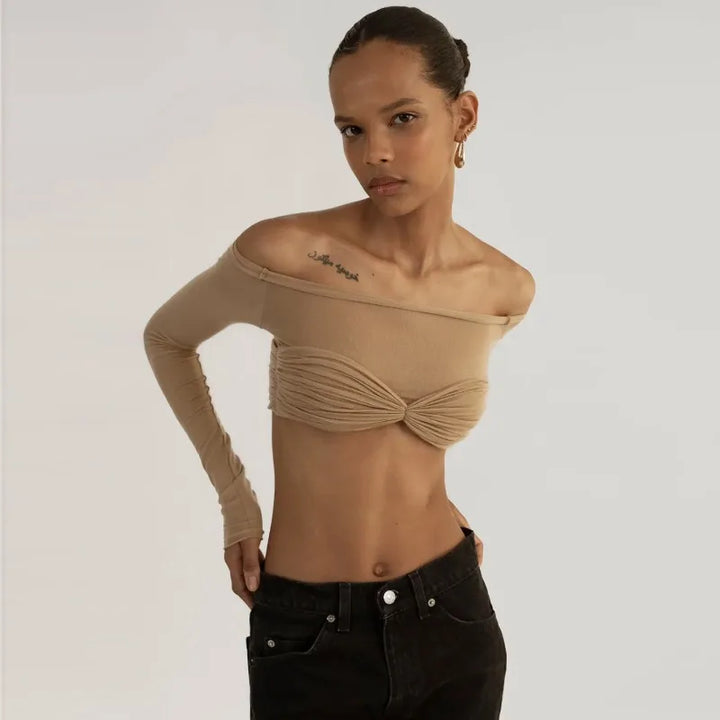 Tornova Mesh Bodysuit With Exquisite Twist Back