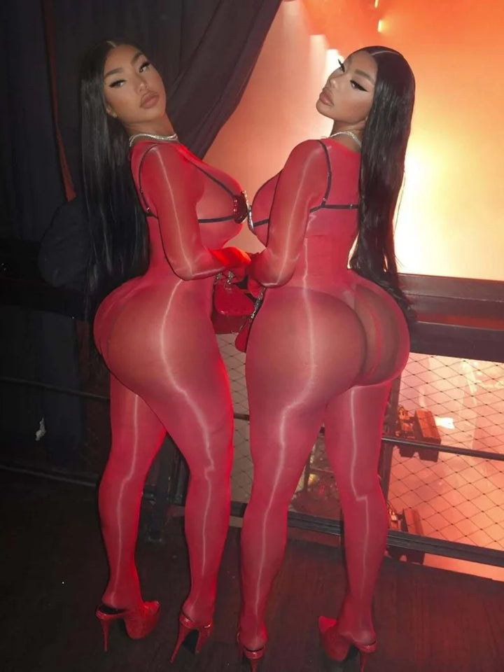 Wmstar See Through Bodycon Jumpsuit Women Clubwear