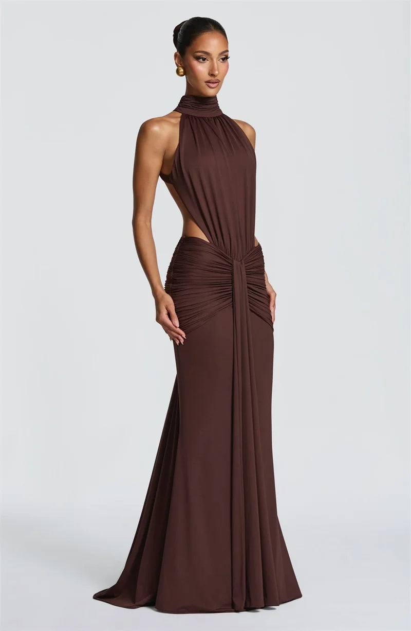 Limited Edition Turtleneck Backless Maxi Gown