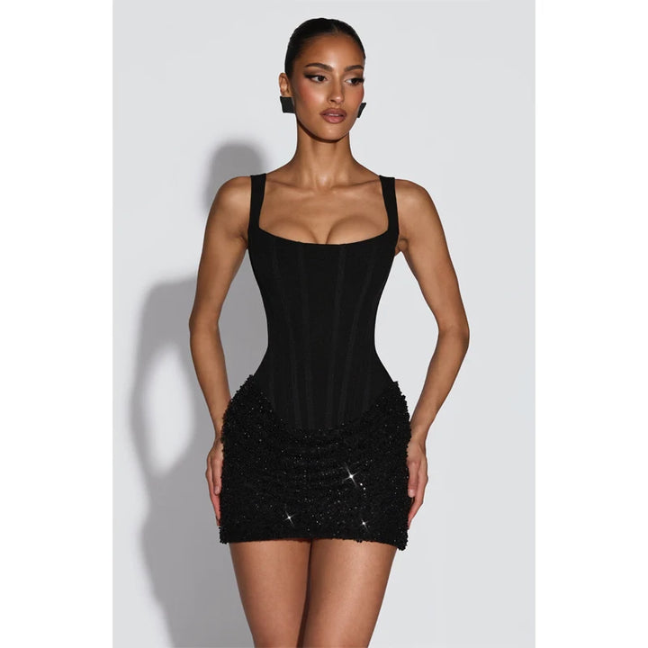Signature Structured Square Neck Summer Dress