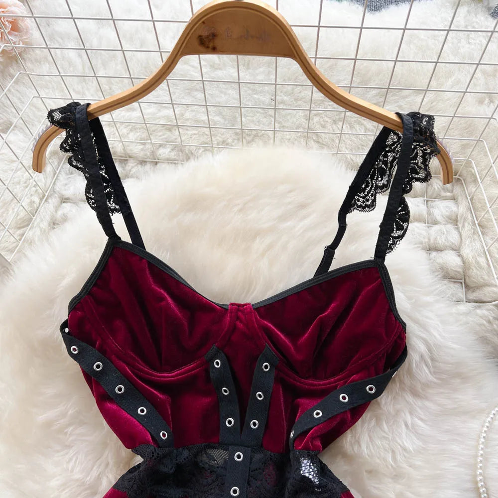 Chillgio Elite Heritage Luxe Velour Lace Bodysuit