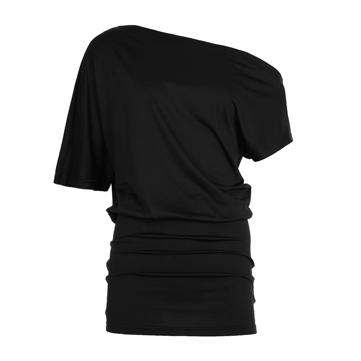 One Shoulder Bat Sleeve Wrap Dress Backless Mini