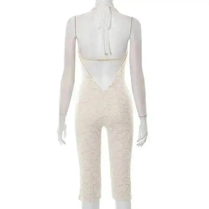 Avrilyaan Women S V Neck Lace Jumpsuit Exclusive