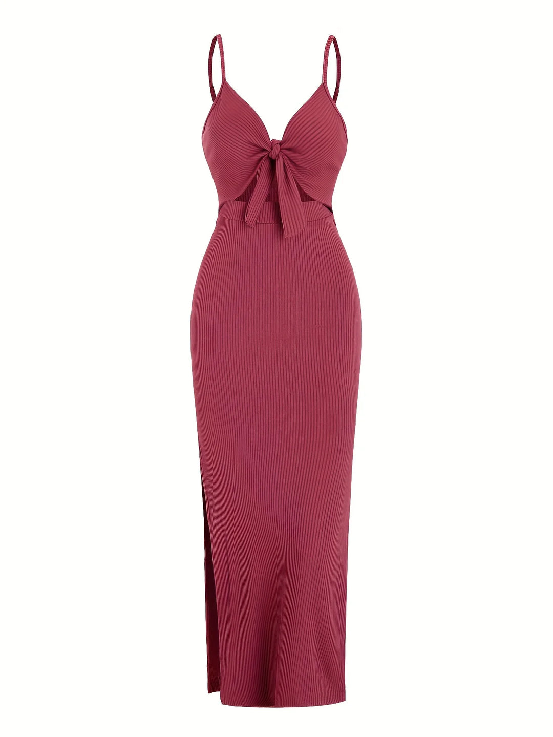 Floral Knit V Neck Sleeveless Backless Long Dress