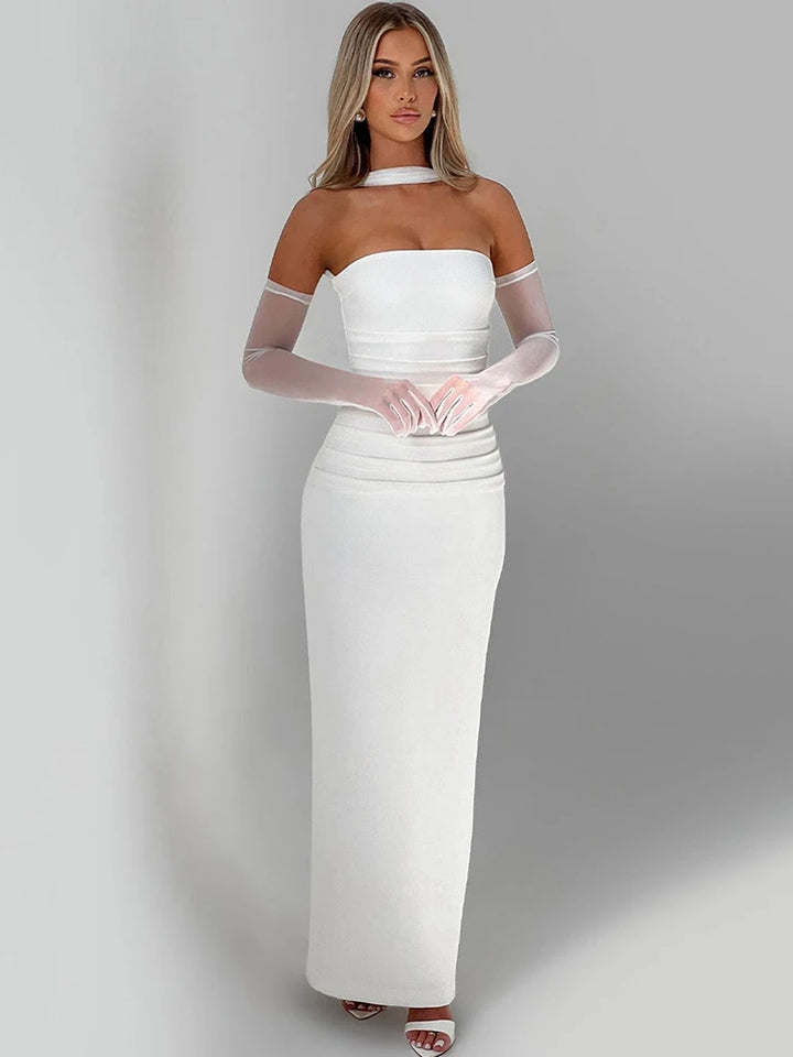 Mozision Strapless Maxi Dress Off Shoulder Club
