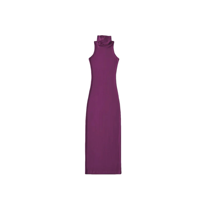 Jeyongzoo Women Exclusive Red Turtleneck Knit Midi