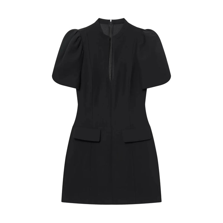 Black Puff Sleeve Party Mini Dress For You