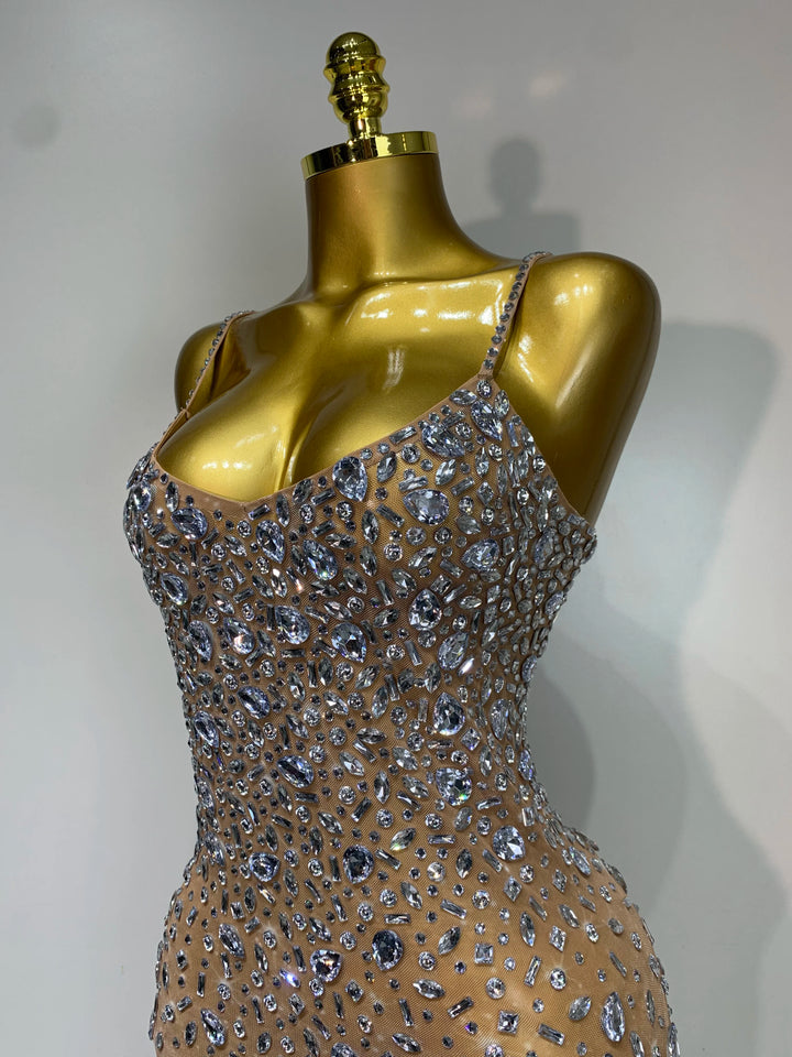 Kormanly Rhinestone Mesh Evening Gown Exclusive