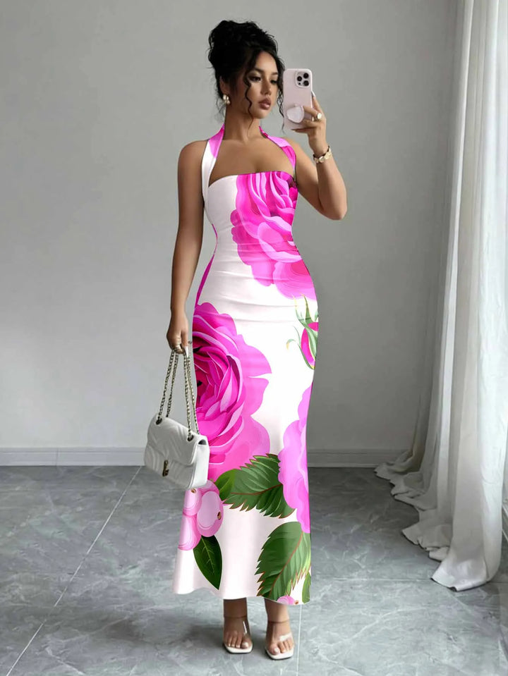Flowing Long Skirt With Hanging Neck Design