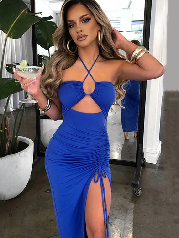 Backless Midi Bodycon Dress For Women Night Club