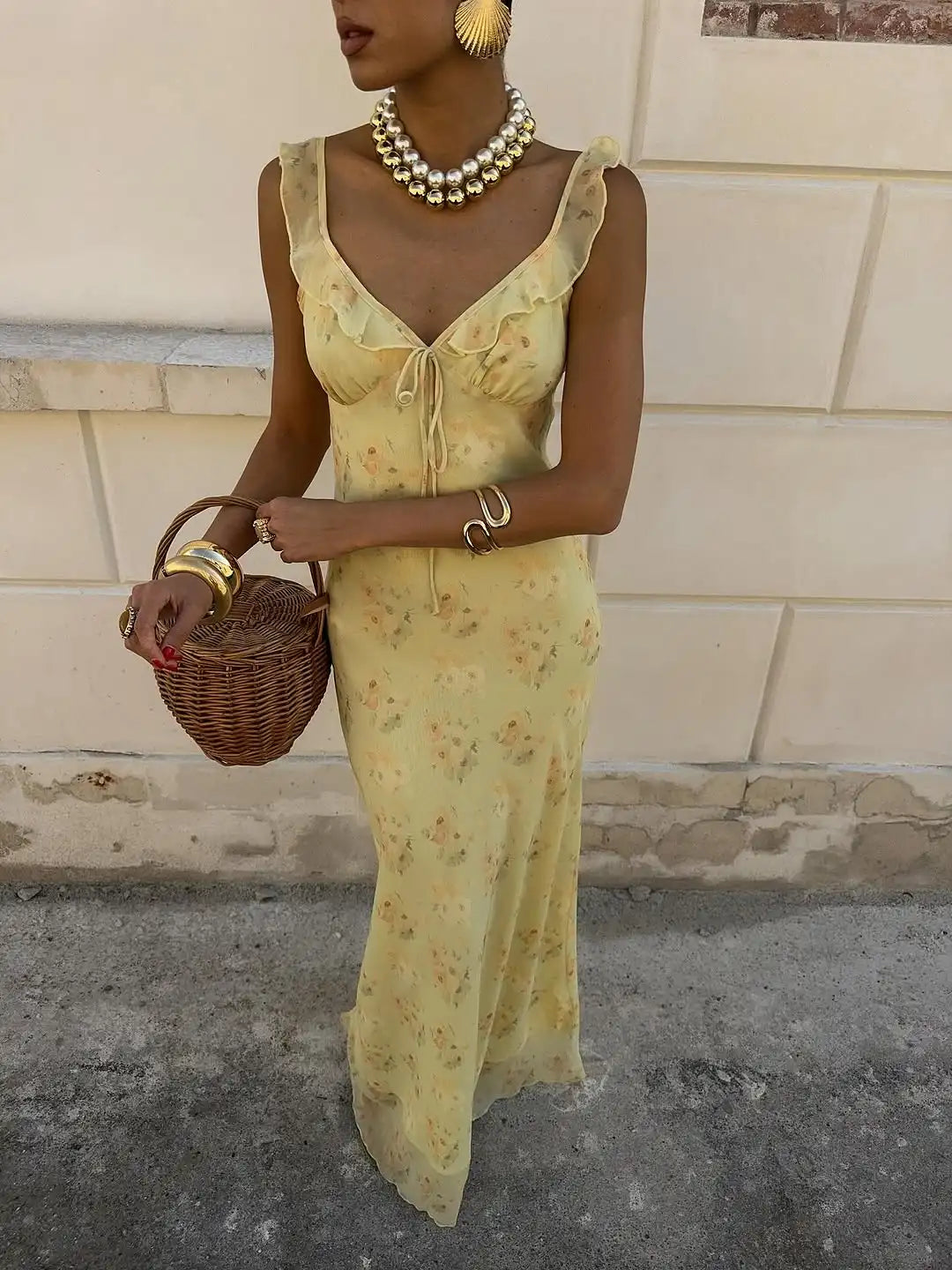 Exclusive Cryptographic Floral Maxi Dress With