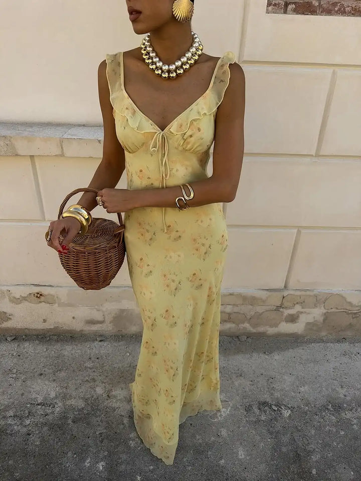 Exclusive Cryptographic Floral Maxi Dress With