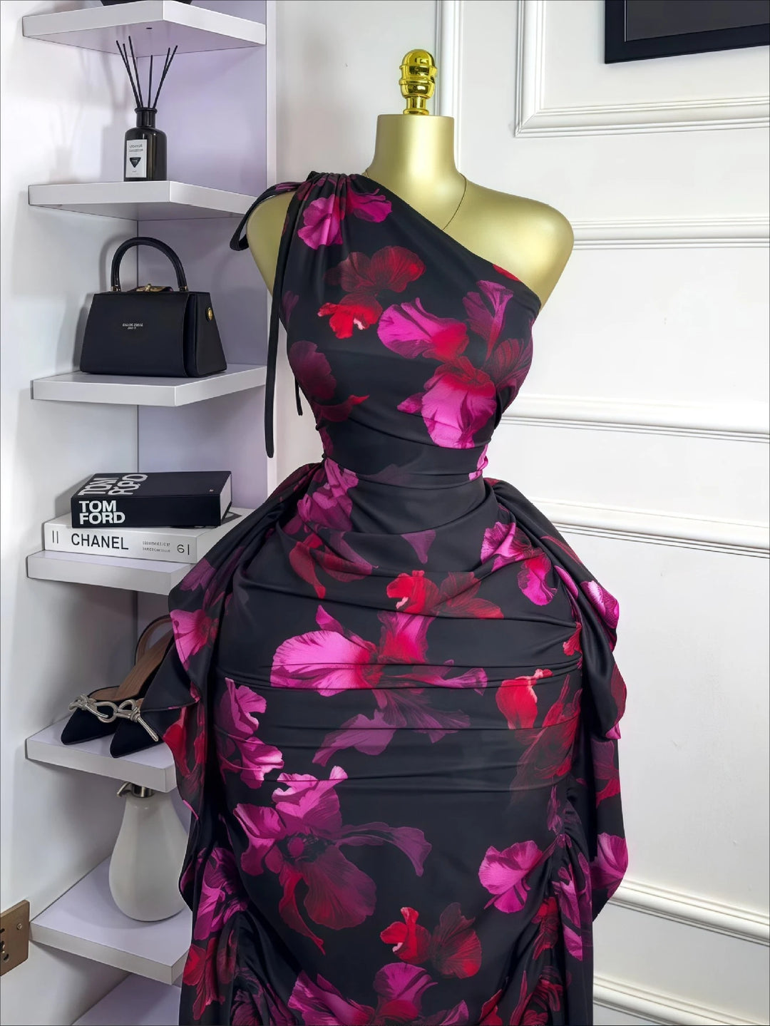 Luxury One Shoulder Knit Bodycon Dress