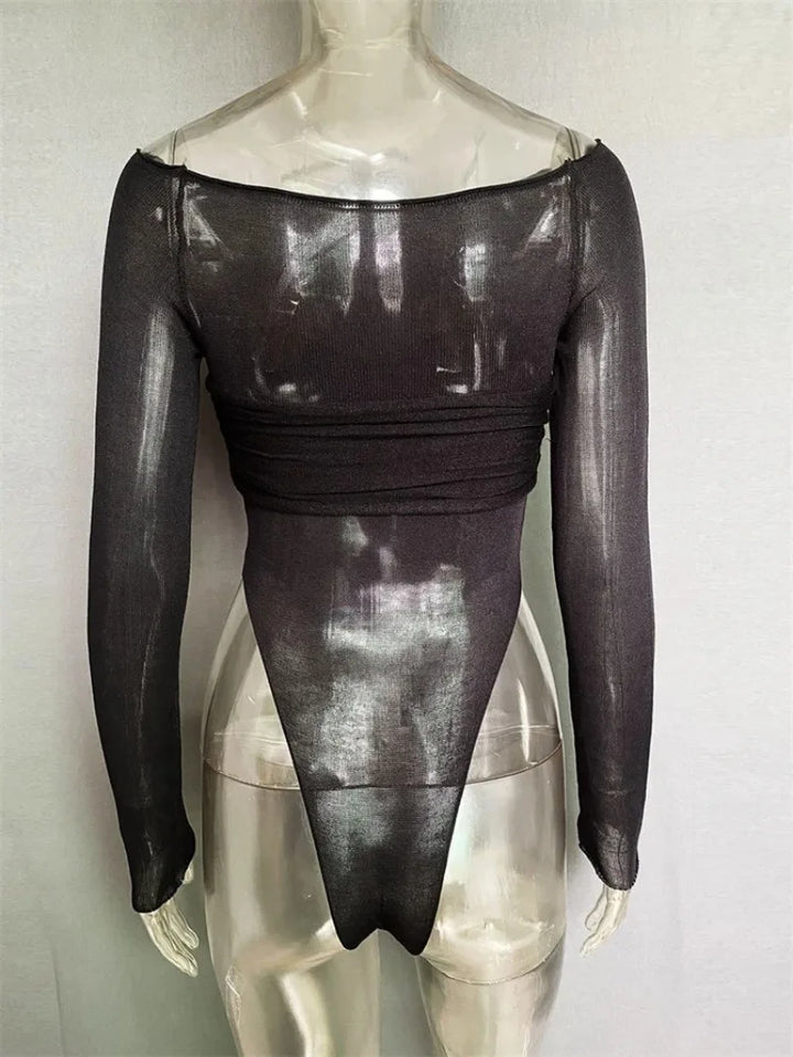 Tornova Mesh Bodysuit With Exquisite Twist Back