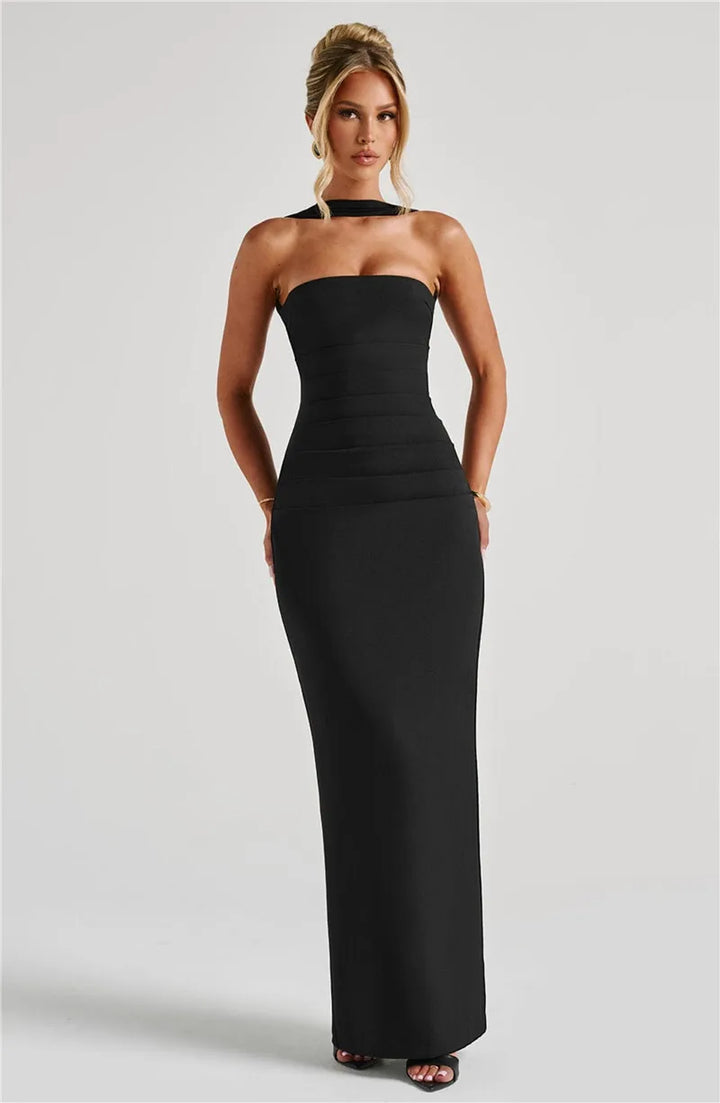 Mozision Premium Off Shoulder Backless Maxi