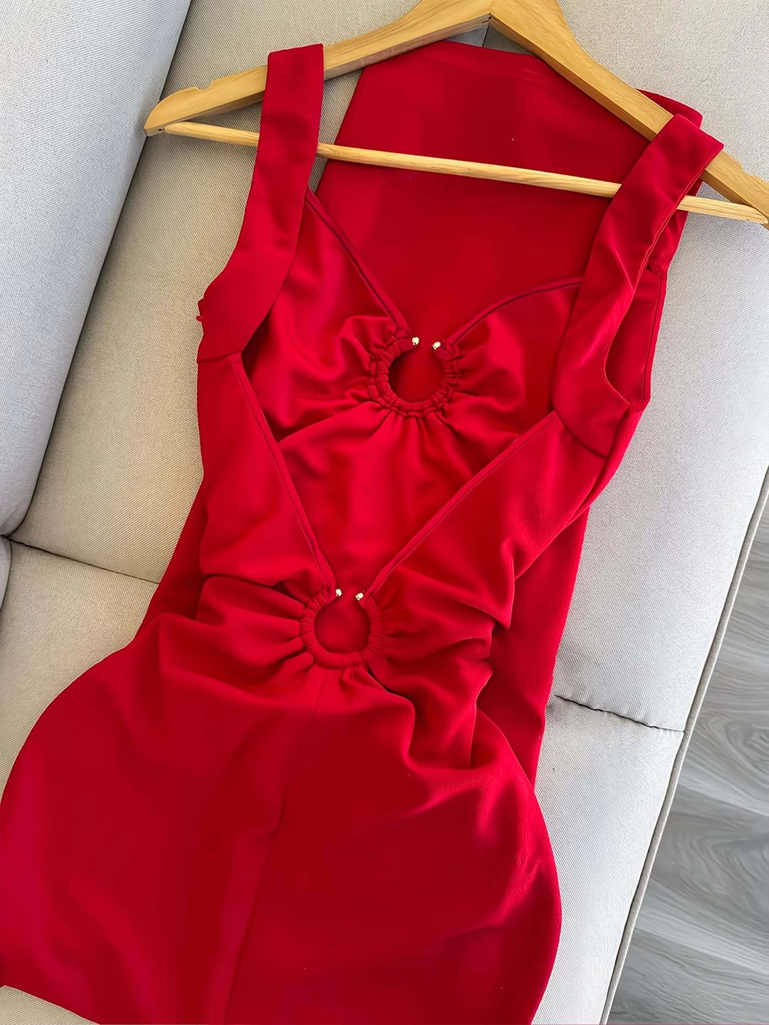 Elegant Metallic Ring Maxi Dress For Women