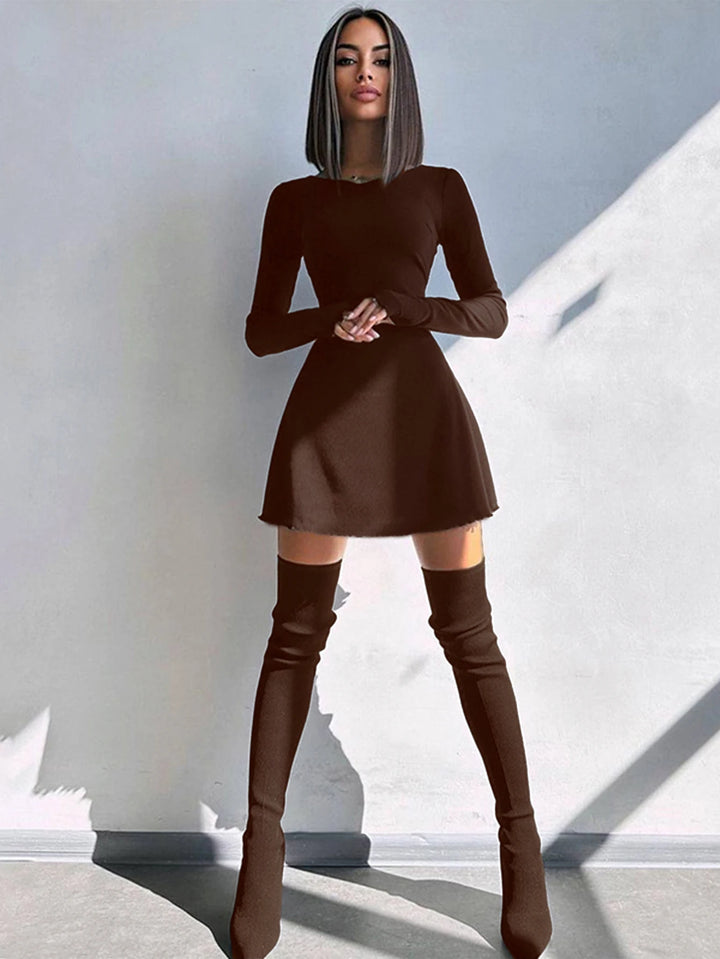 Women Sexy Club Mini Bodycon Dress Long Sleeve