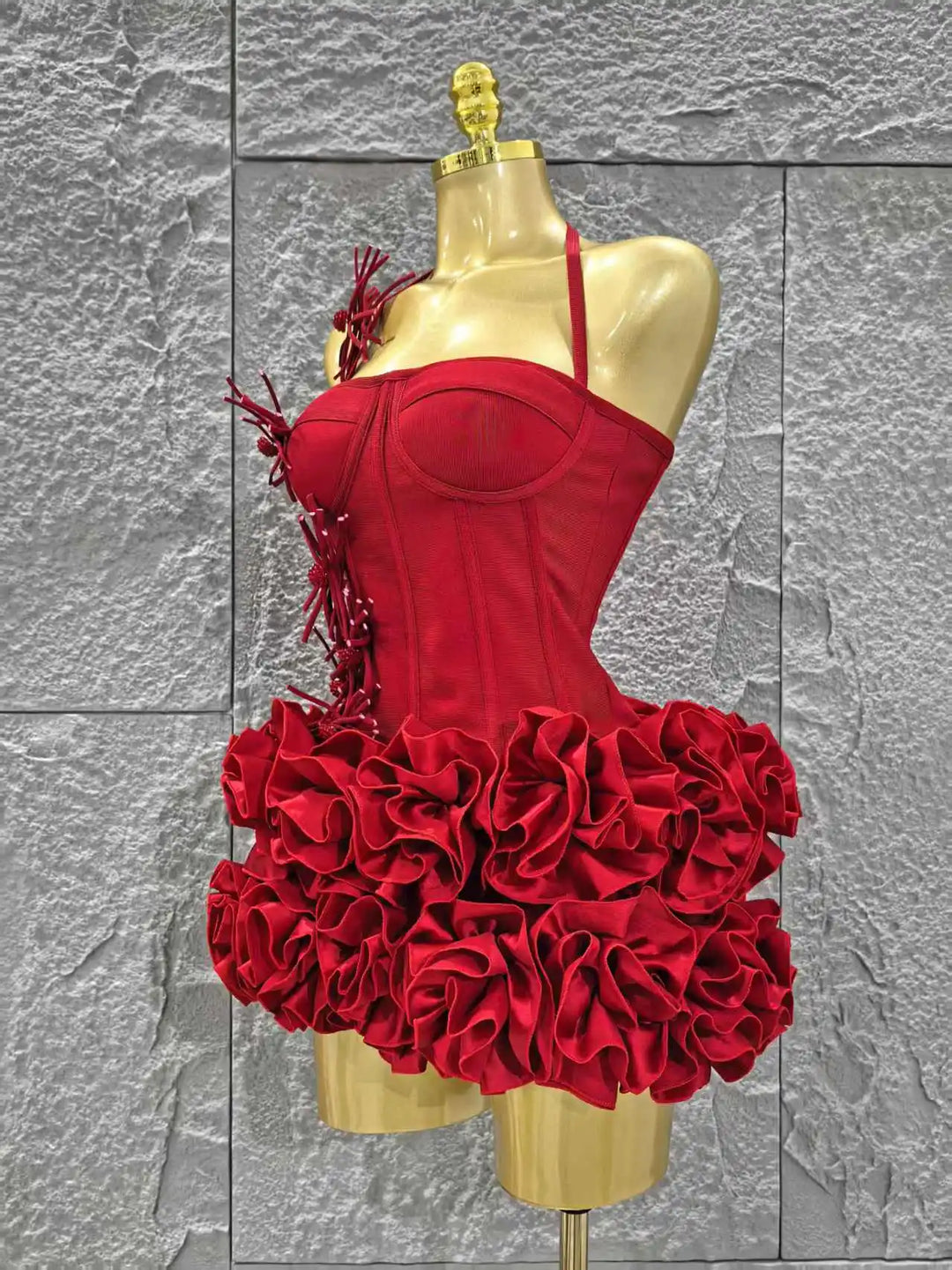 Women Strapless Christmas Two Piece Bodycon Dress