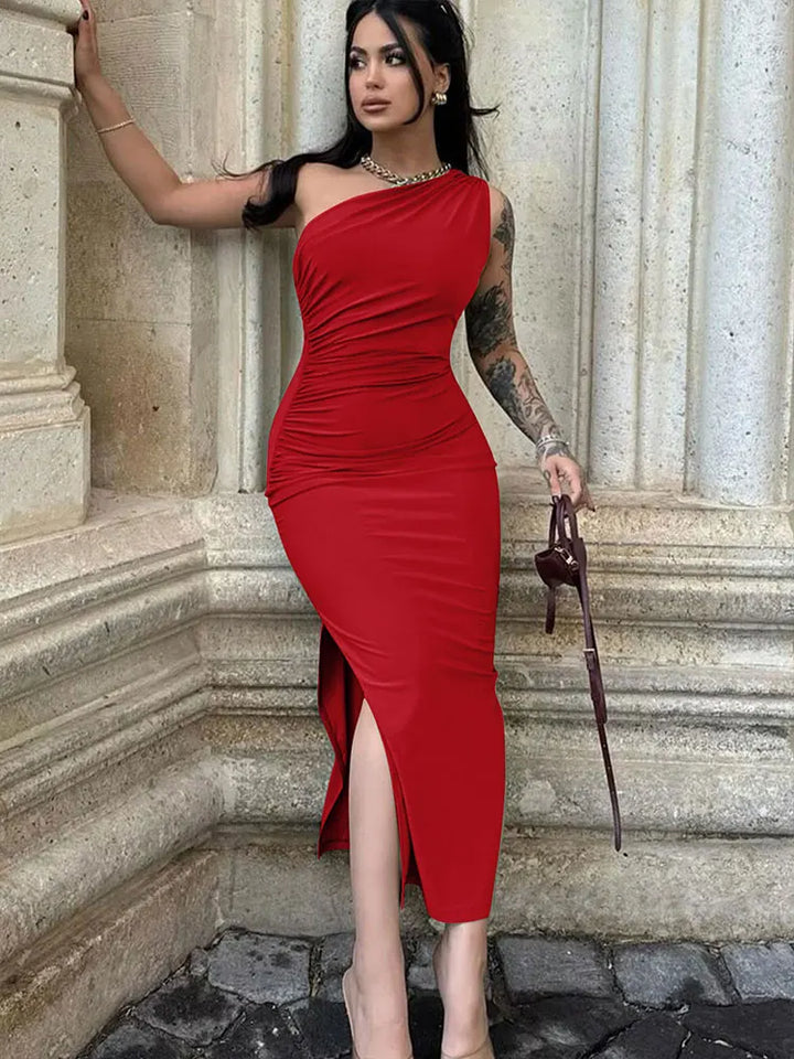 Elegant Black Off Shoulder Maxi Dress
