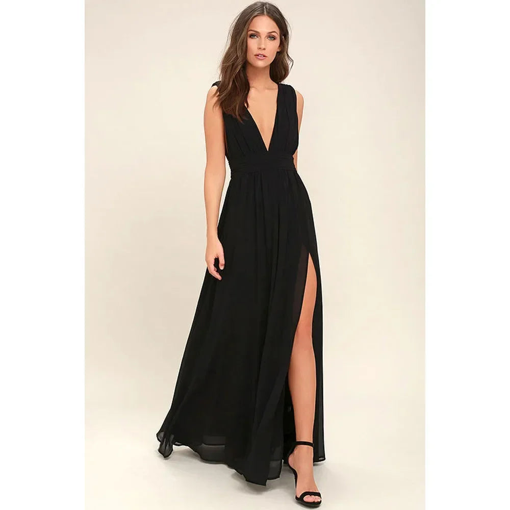 Exquisite Red Backless Maxi Dress For Elegant