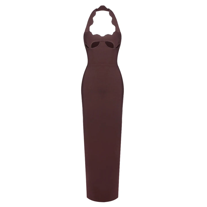 Black Halter Elegant Long Bodycon Dress for Women