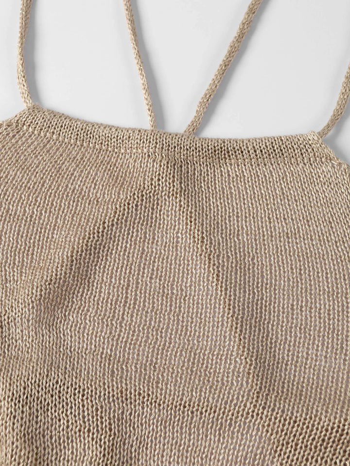 Luxe Knit Halter Backless Beach Dress For Women