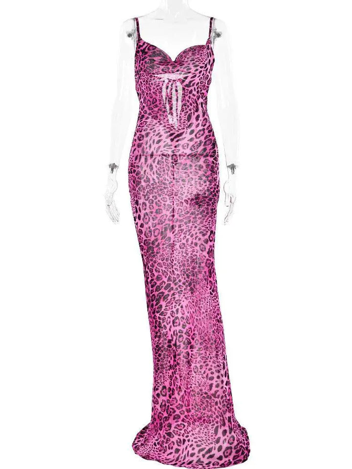 Julissa Mo Leopard Print V Neck Bodycon Dress Partywear