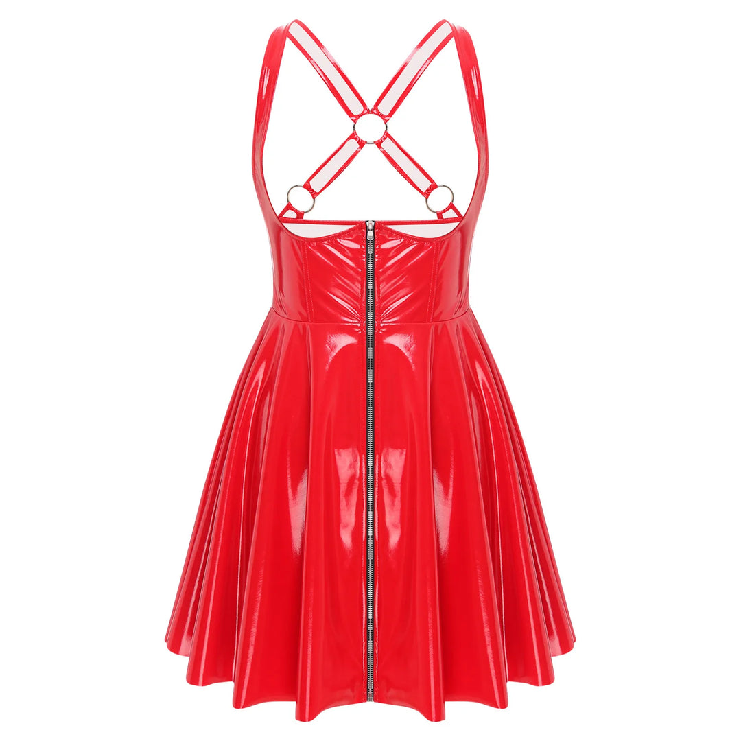 Gothic Punk Wet Look Latex Dress Bodycon Clubwear