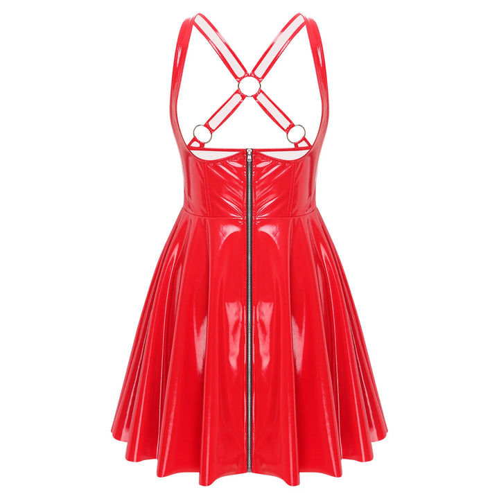Gothic Punk Wet Look Latex Dress Bodycon Clubwear