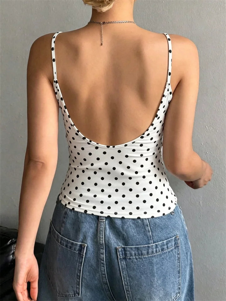 Phumee Y2K Backless Knit Crop Cami For Nightlife