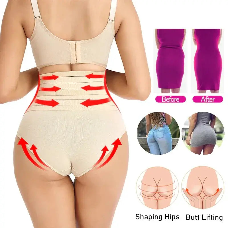High Waisted Tummy Control Thong Slimming Body Shapewear