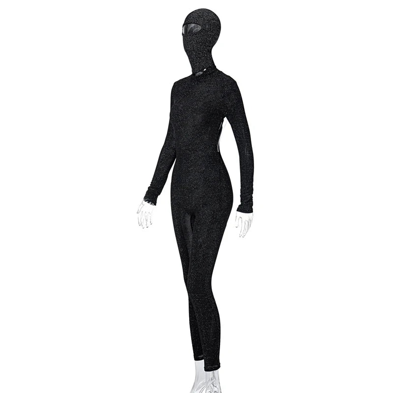 Exquisite Black Slim Knit Jumpsuit For Fall