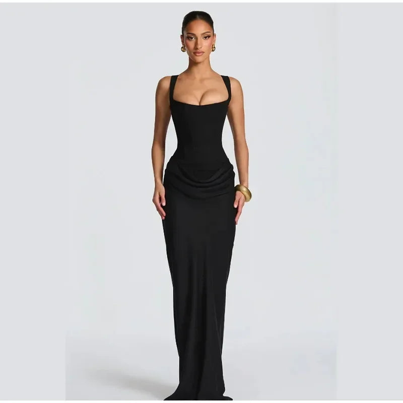 Exclusive Halter Square Neck Tailored Mini Dress