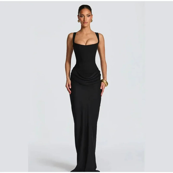 Exclusive Halter Square Neck Tailored Mini Dress