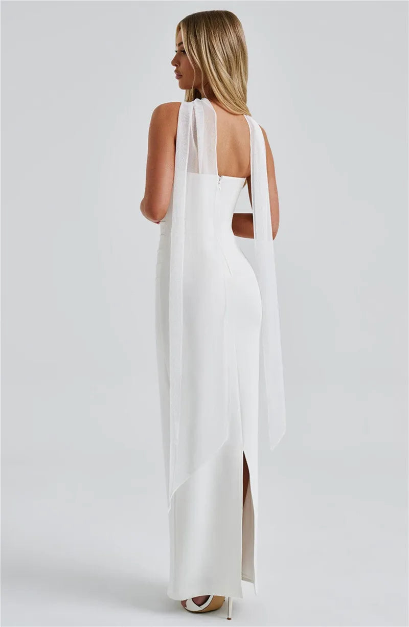 Mozision Premium Off Shoulder Backless Maxi