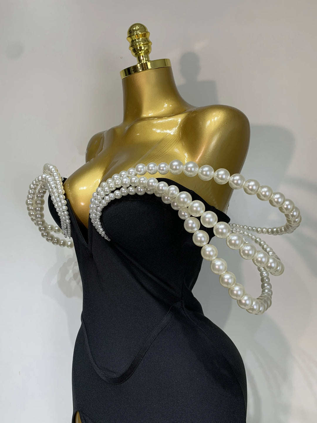Luxury Pearl Bandage Gown For Exquisite Evening